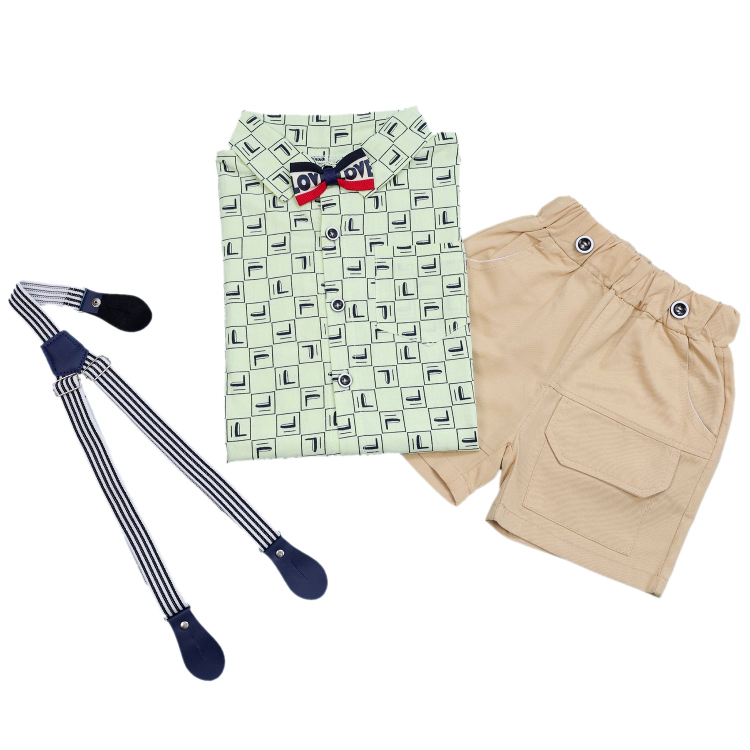 Boys Galis Suit with Bow on Colar