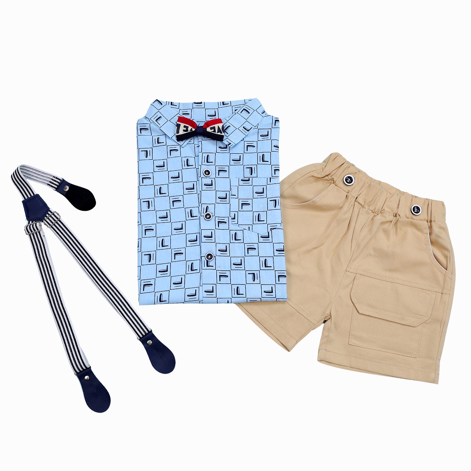 Boys Galis Suit with Bow on Colar
