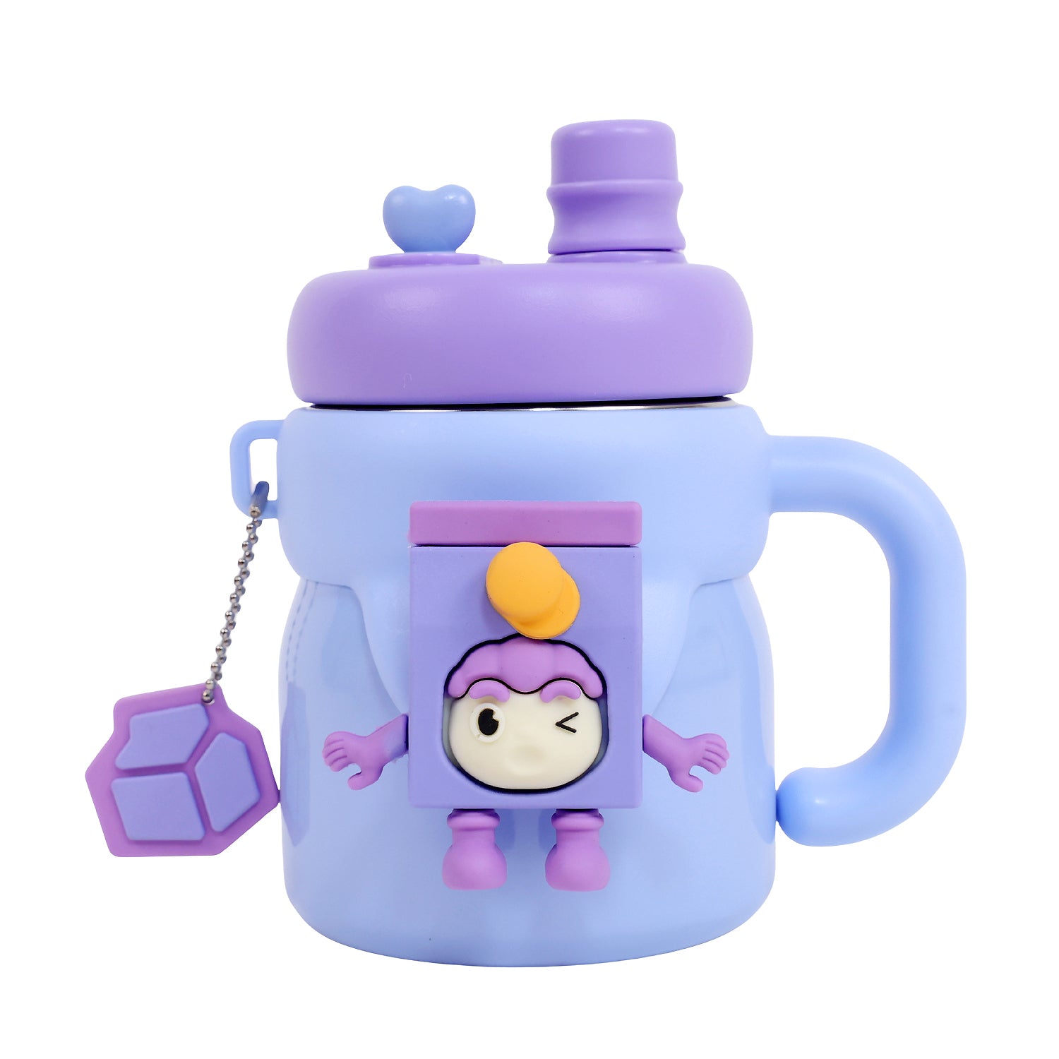 Premium Stainless Steel Kids Tumbler with Handle & Leak-Proof Sipper Lid