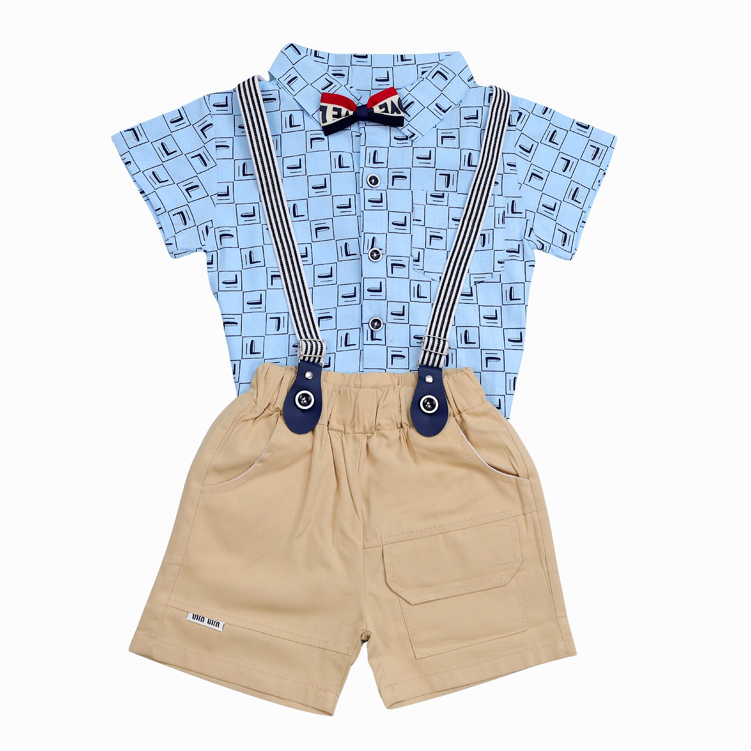 Boys Galis Suit with Bow on Colar