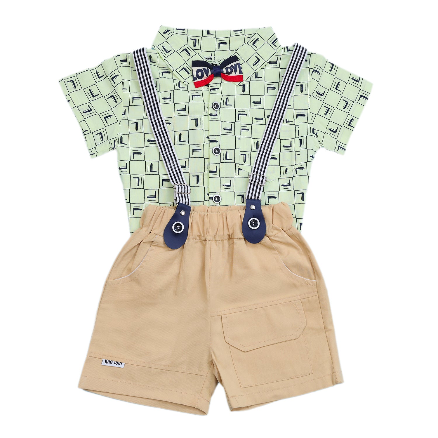 Boys Galis Suit with Bow on Colar