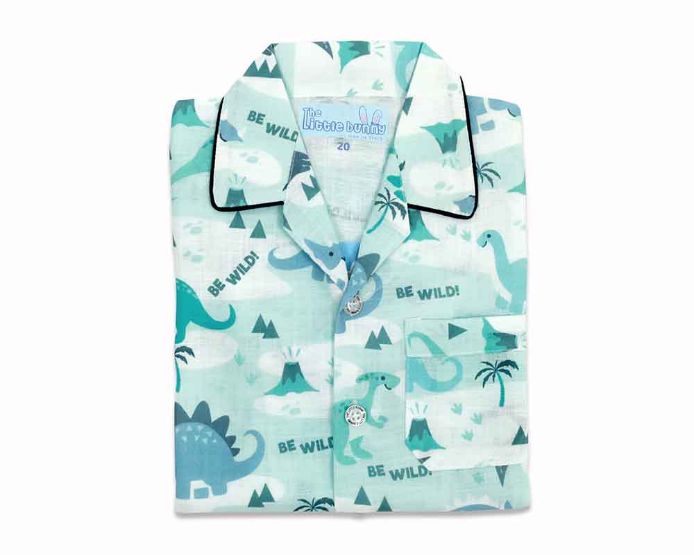 Jumping Dino kids cotton night suit