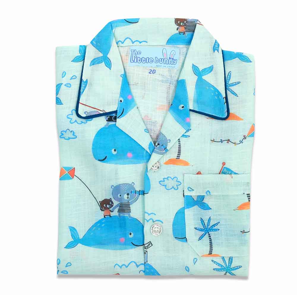 Dancing Dolphin Cotton Kids Night suit