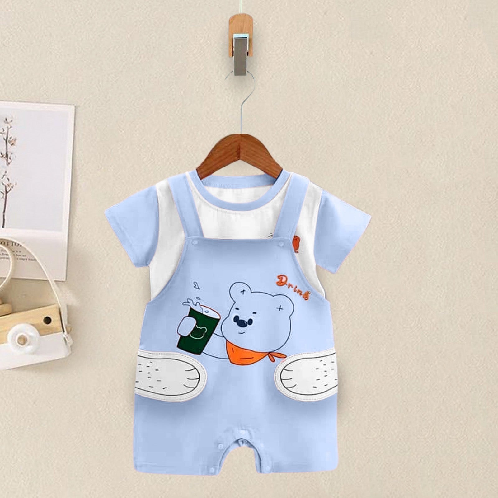 Baby Bear Cotton T-shirt & Dungaree