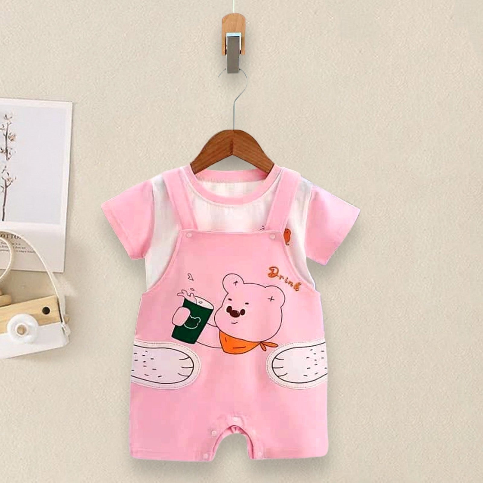 Baby Bear Cotton T-shirt & Dungaree