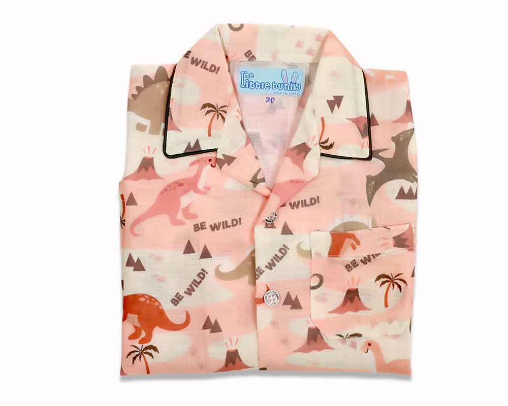 Jumping Dino kids cotton night suit