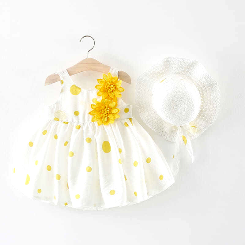 Girls Frock with Big Polka Dots