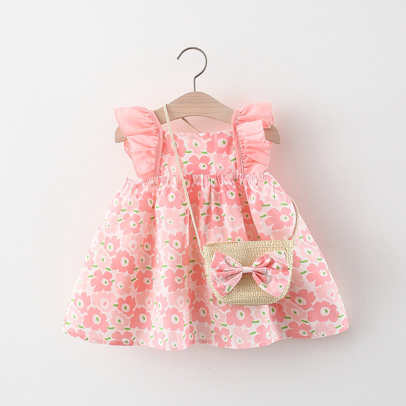 Flowery Frill sleeves Baby girl Frock