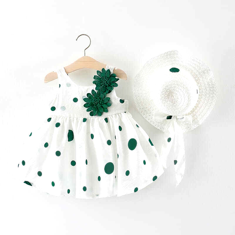 Girls Frock with Big Polka Dots