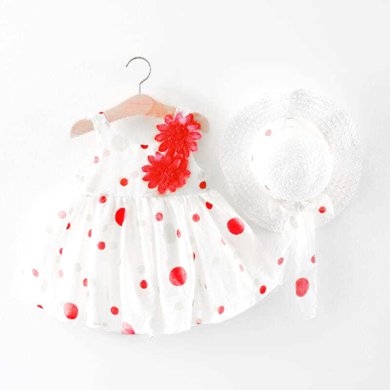 Girls Frock with Big Polka Dots
