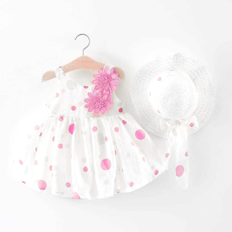 Girls Frock with Big Polka Dots