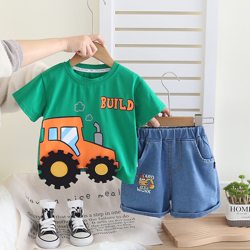 Boys Summer Set with Car print