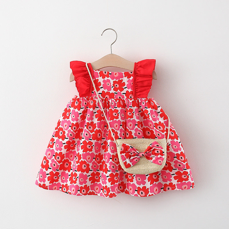 Flowery Frill sleeves Baby girl Frock