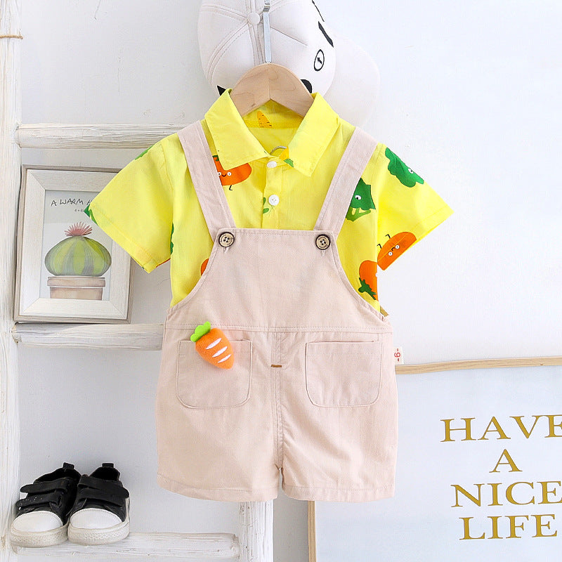 Unisex Dungaree with Fruits print