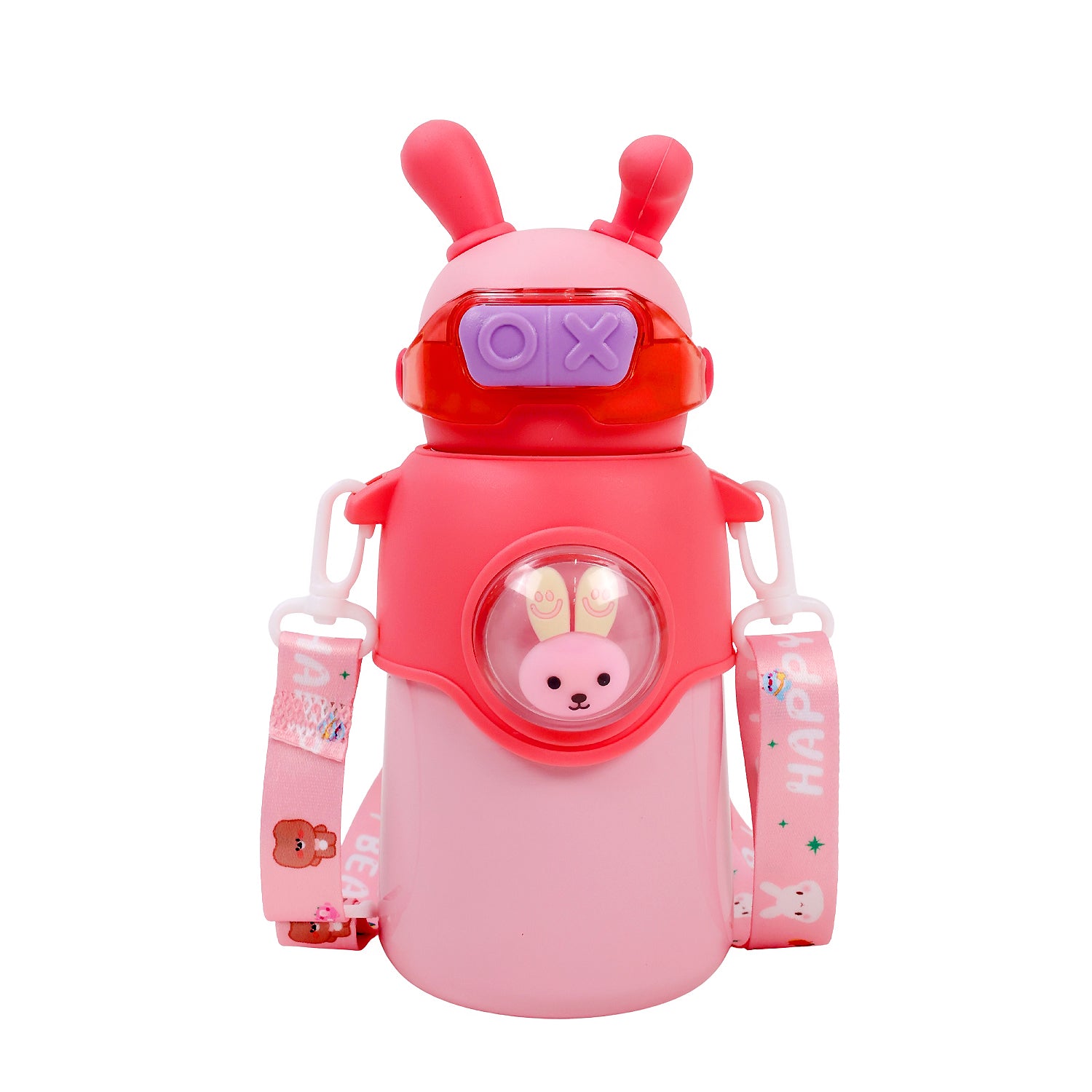 Bunny Stainless Steel Sipper Bottle for Kids | Cute Rabbit Design with Strap | Leak-Proof & Durable