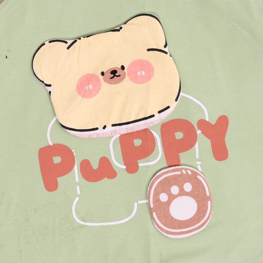 Teddy Cotton T-shirt & Dungaree Set