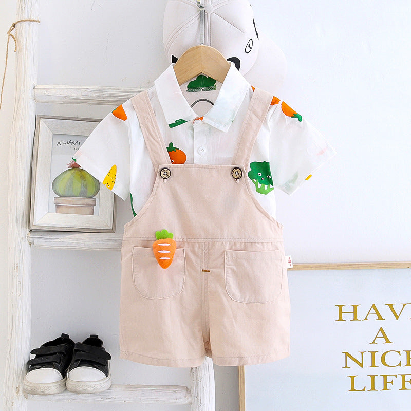 Unisex Dungaree with Fruits print