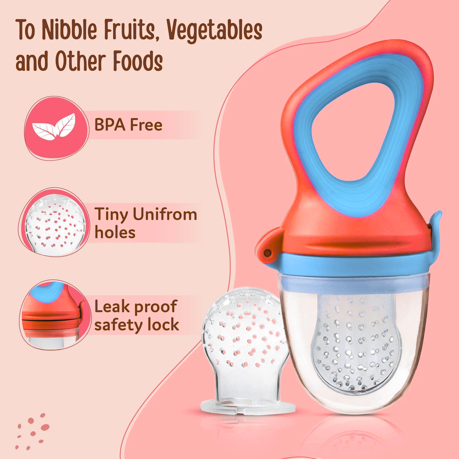 The Little Bunny Silicone Baby Fruit Feeder & Teether Pacifier-PB2153