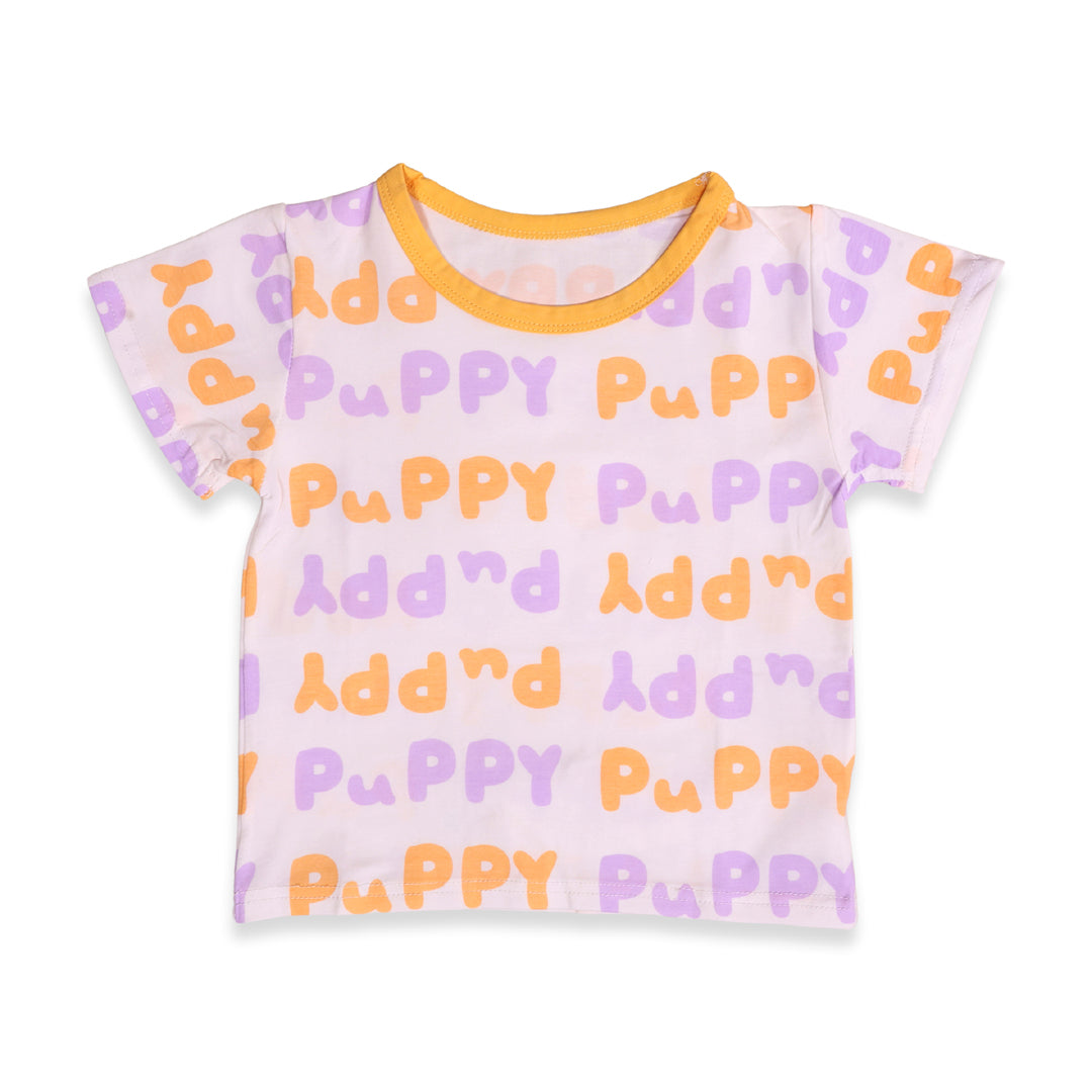 Teddy Cotton T-shirt & Dungaree Set
