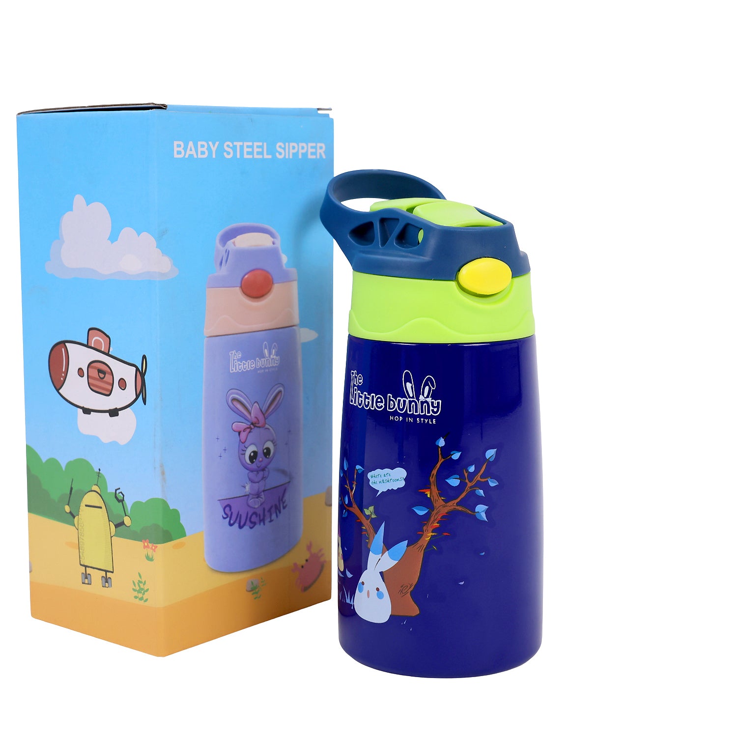 Stainless Steel Kids Sipper Bottle with Flip-Top Lid – Leak-Proof & Travel Friendly