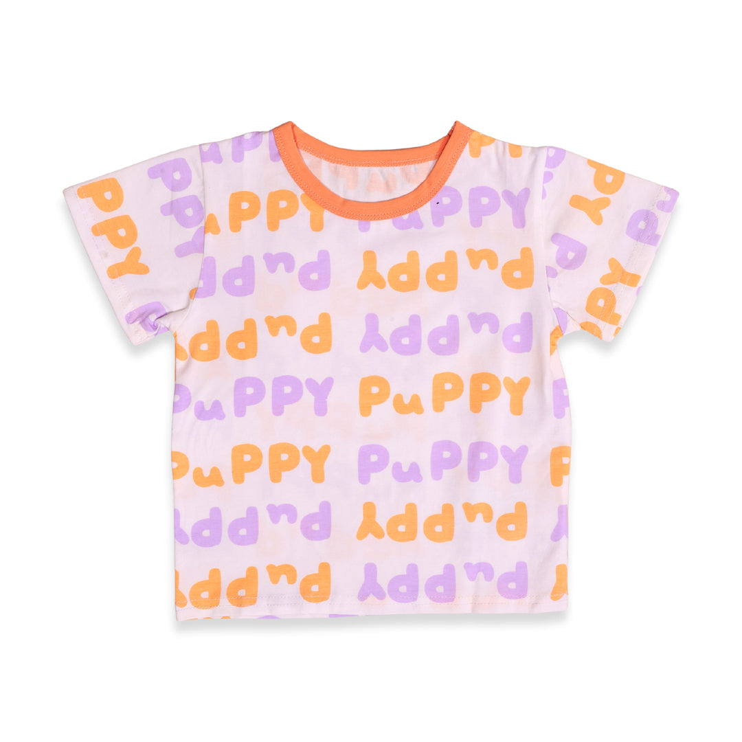 Teddy Cotton T-shirt & Dungaree Set