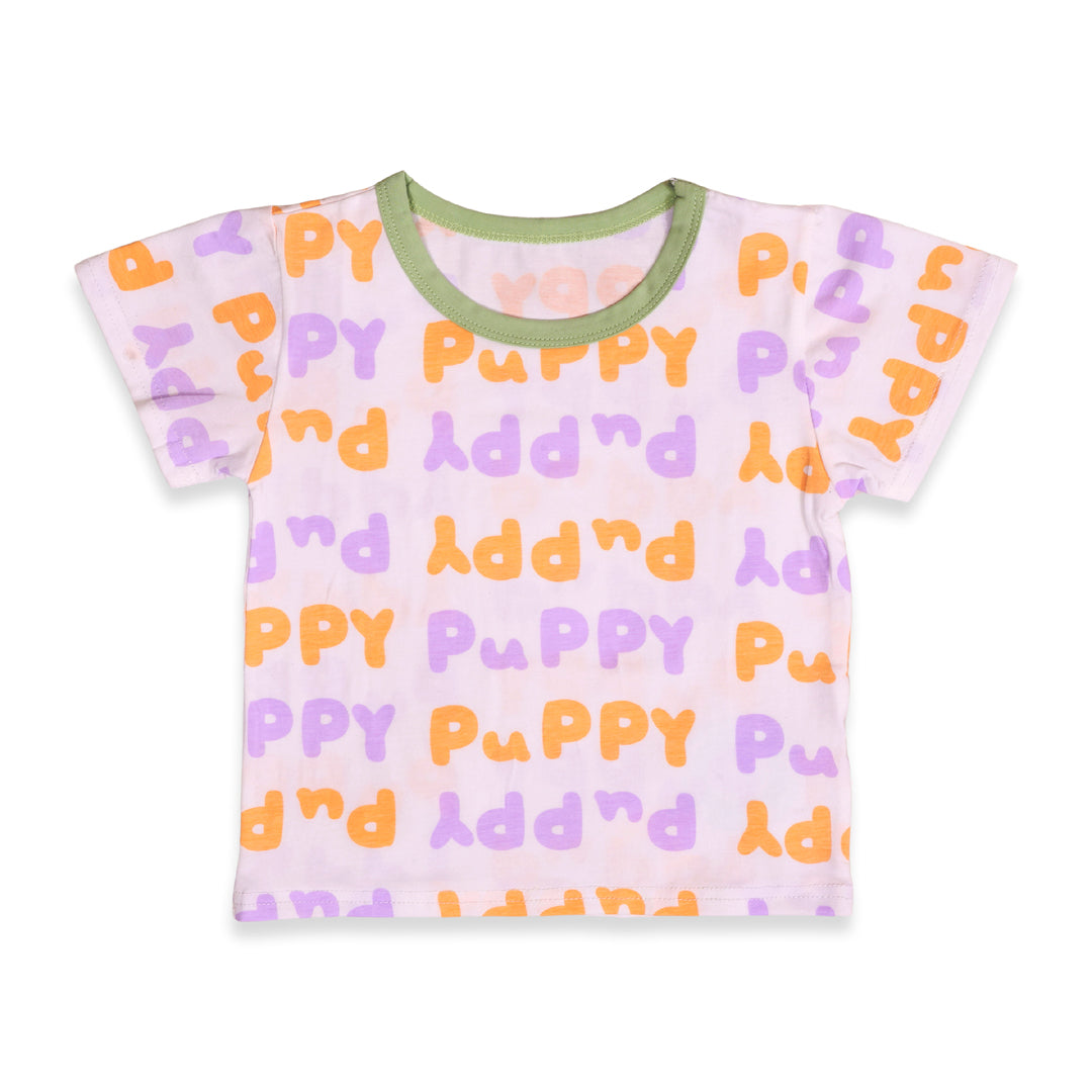 Teddy Cotton T-shirt & Dungaree Set