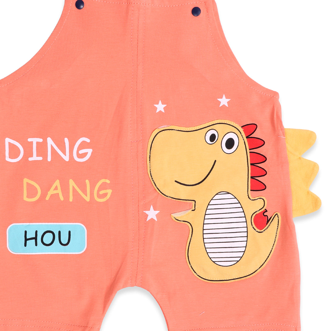 Dino Cotton T-shirt & Dungaree Set