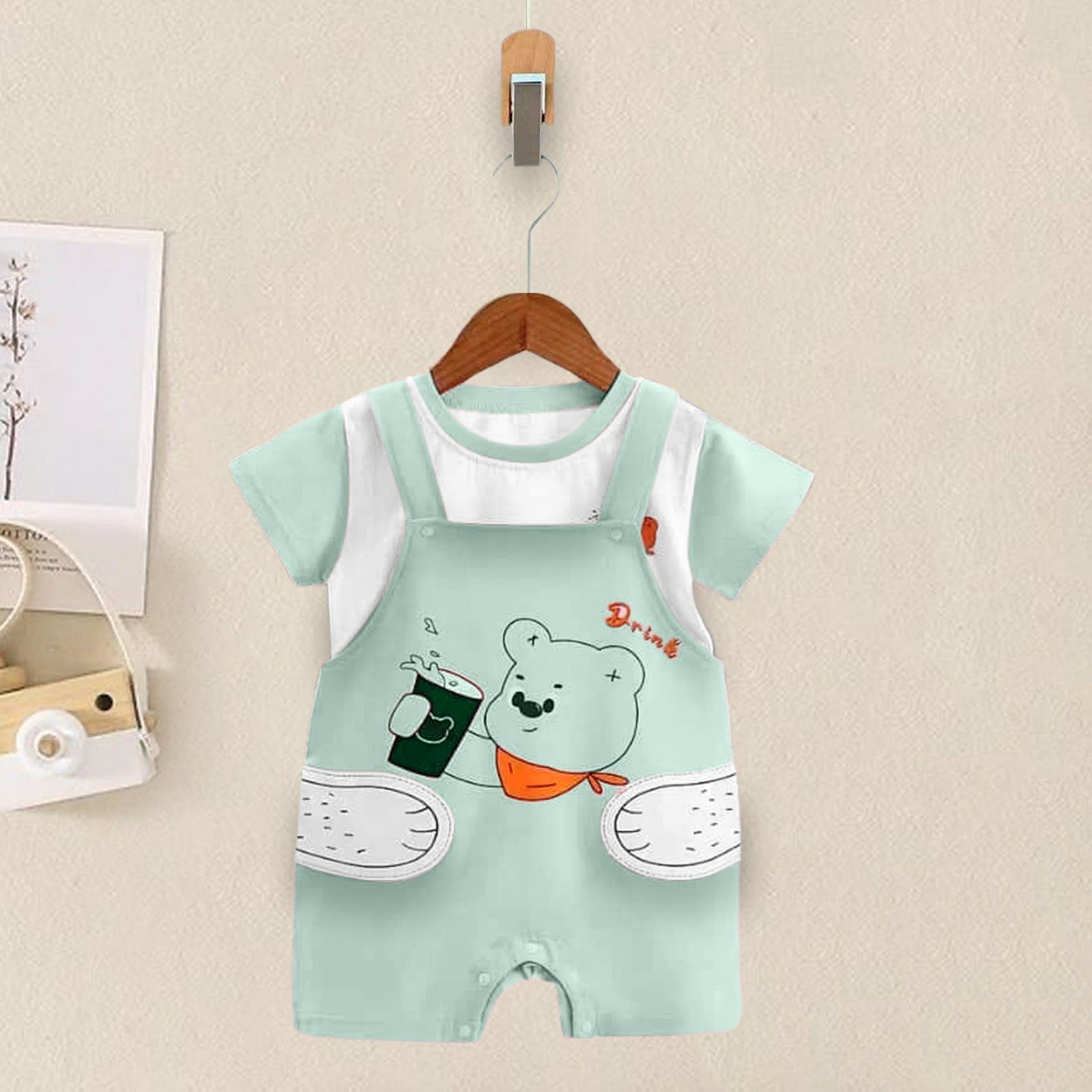 Baby Bear Cotton T-shirt & Dungaree