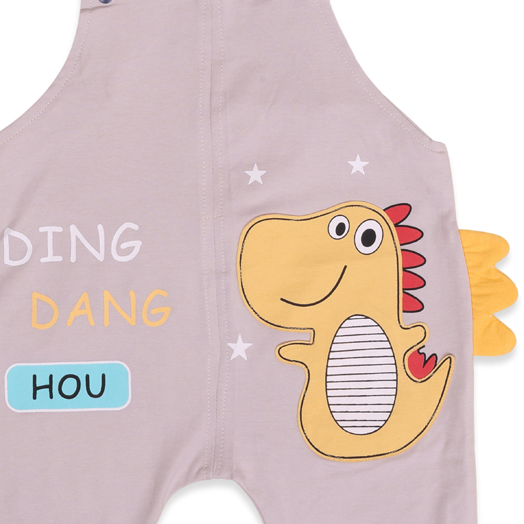 Dino Cotton T-shirt & Dungaree Set