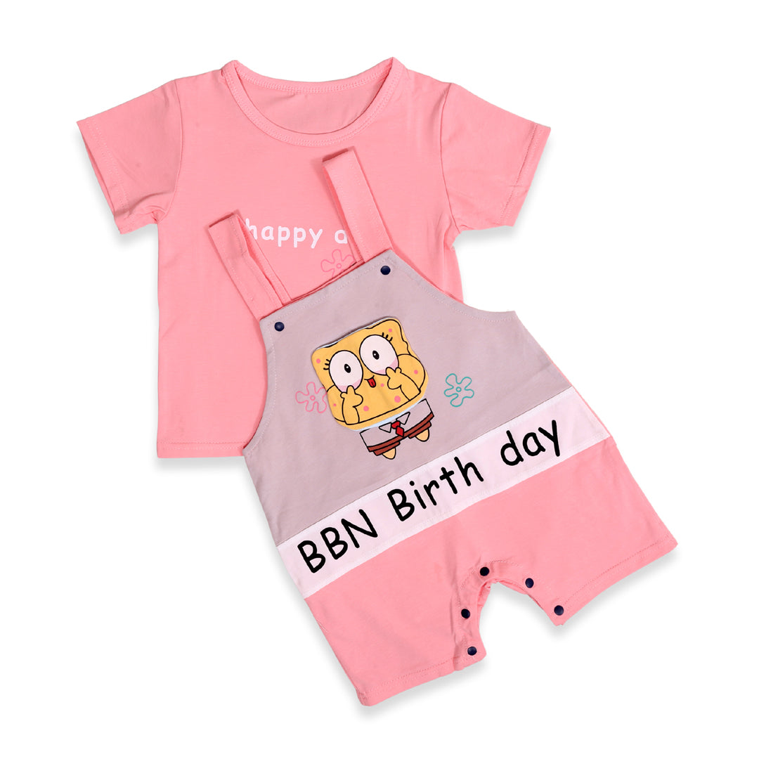 3D Cartoon T-shirt & Dungaree Set