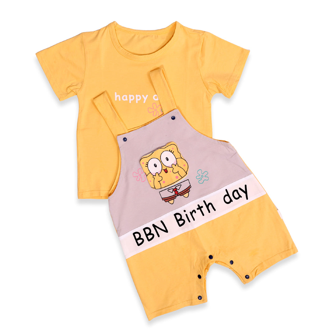 3D Cartoon T-shirt & Dungaree Set