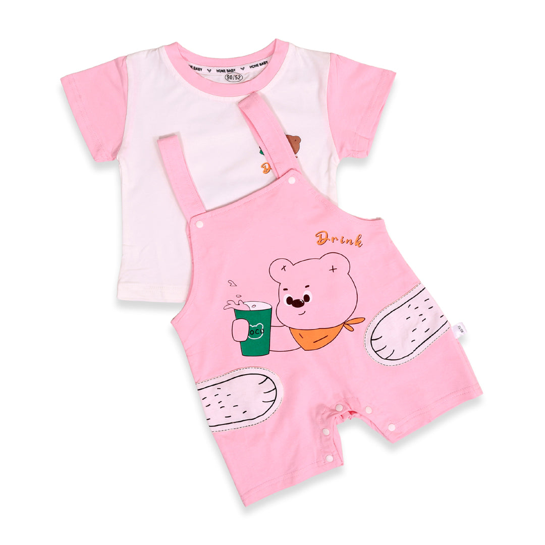 Baby Bear Cotton T-shirt & Dungaree