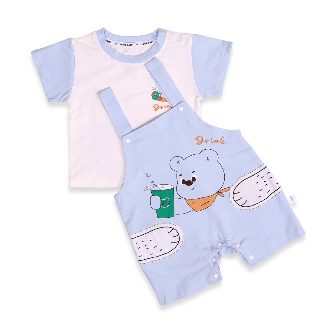 Baby Bear Cotton T-shirt & Dungaree