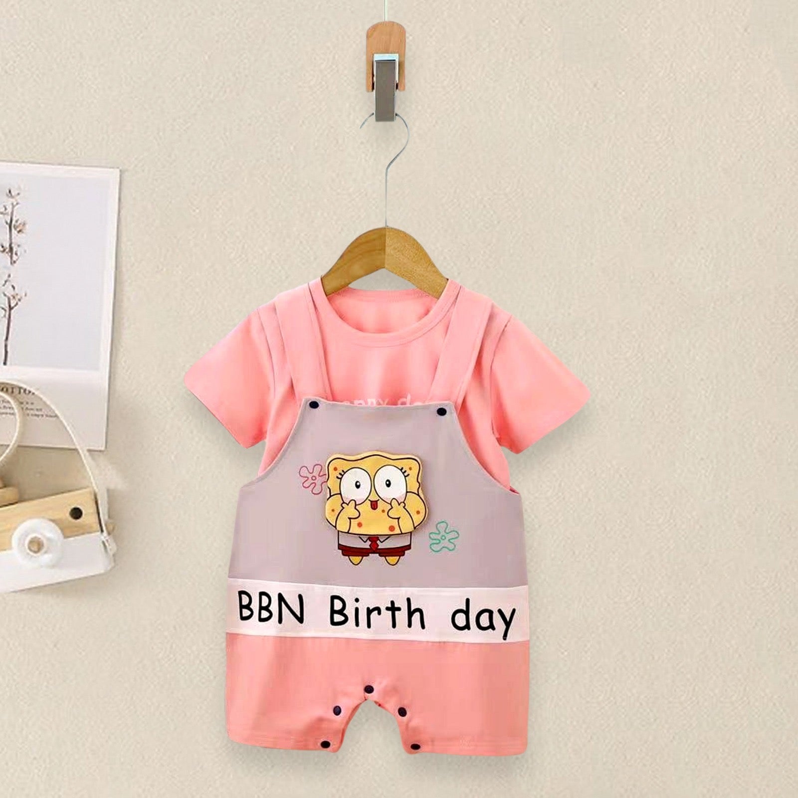3D Cartoon T-shirt & Dungaree Set