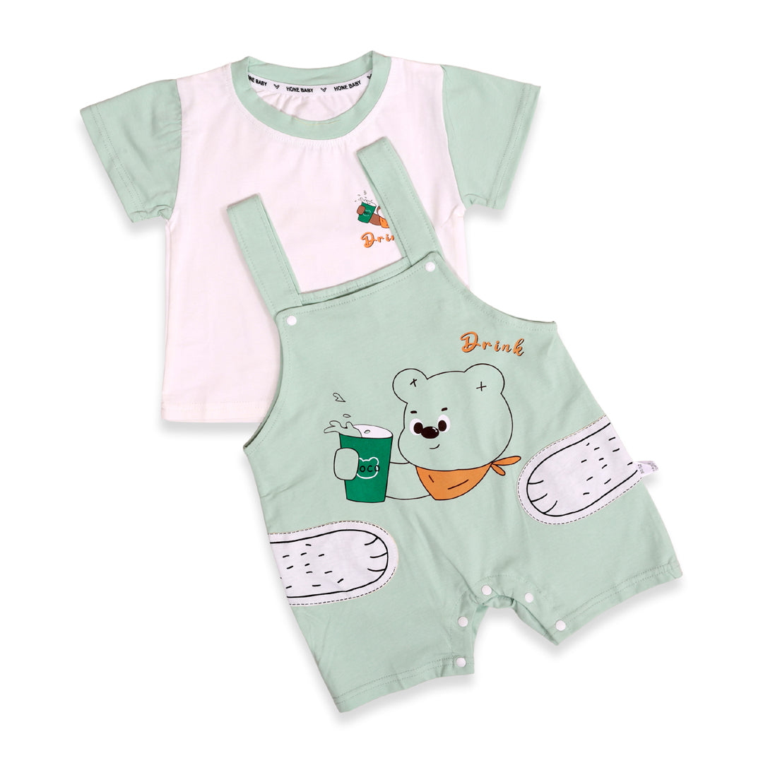 Baby Bear Cotton T-shirt & Dungaree