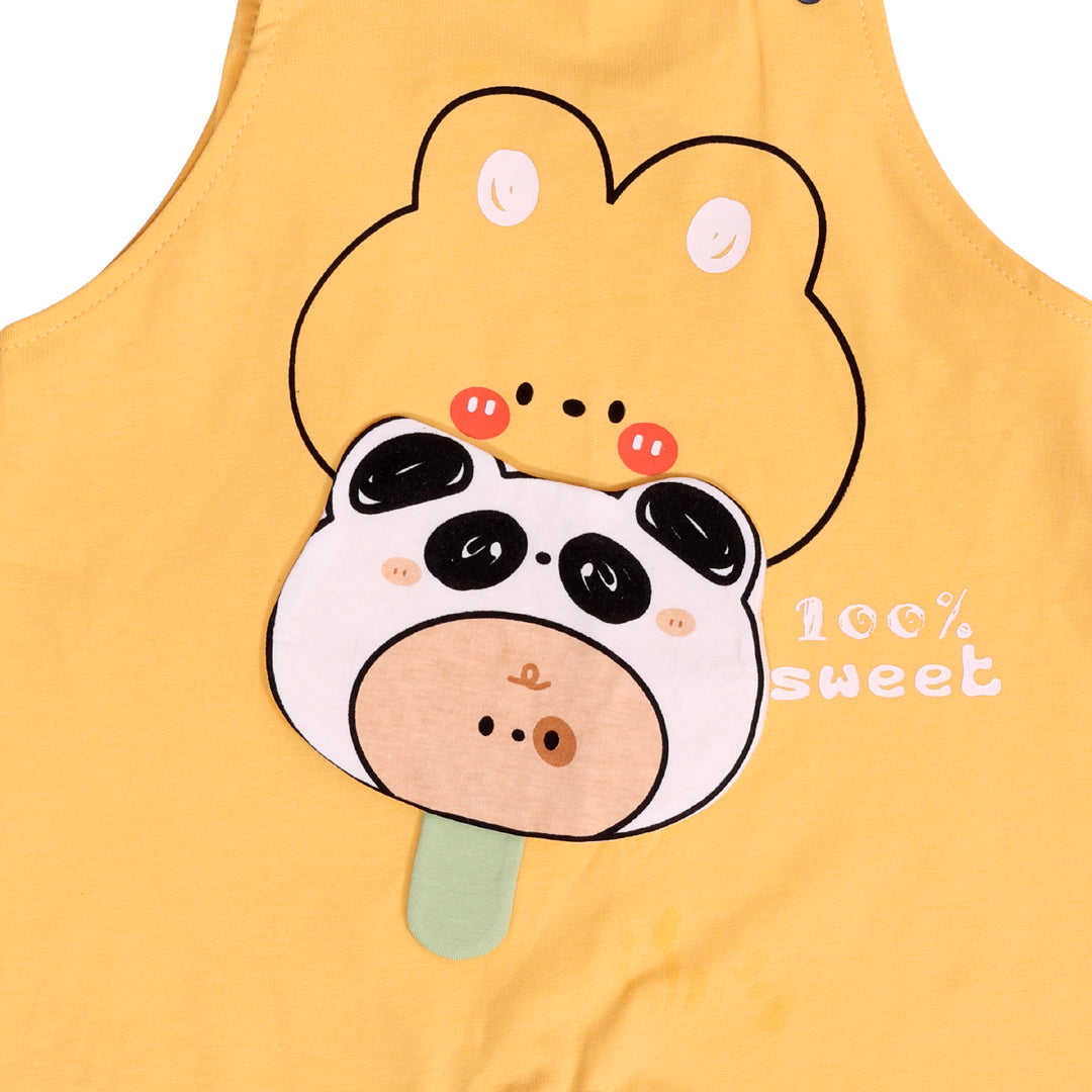 Panda T-shirt & Dungaree Set