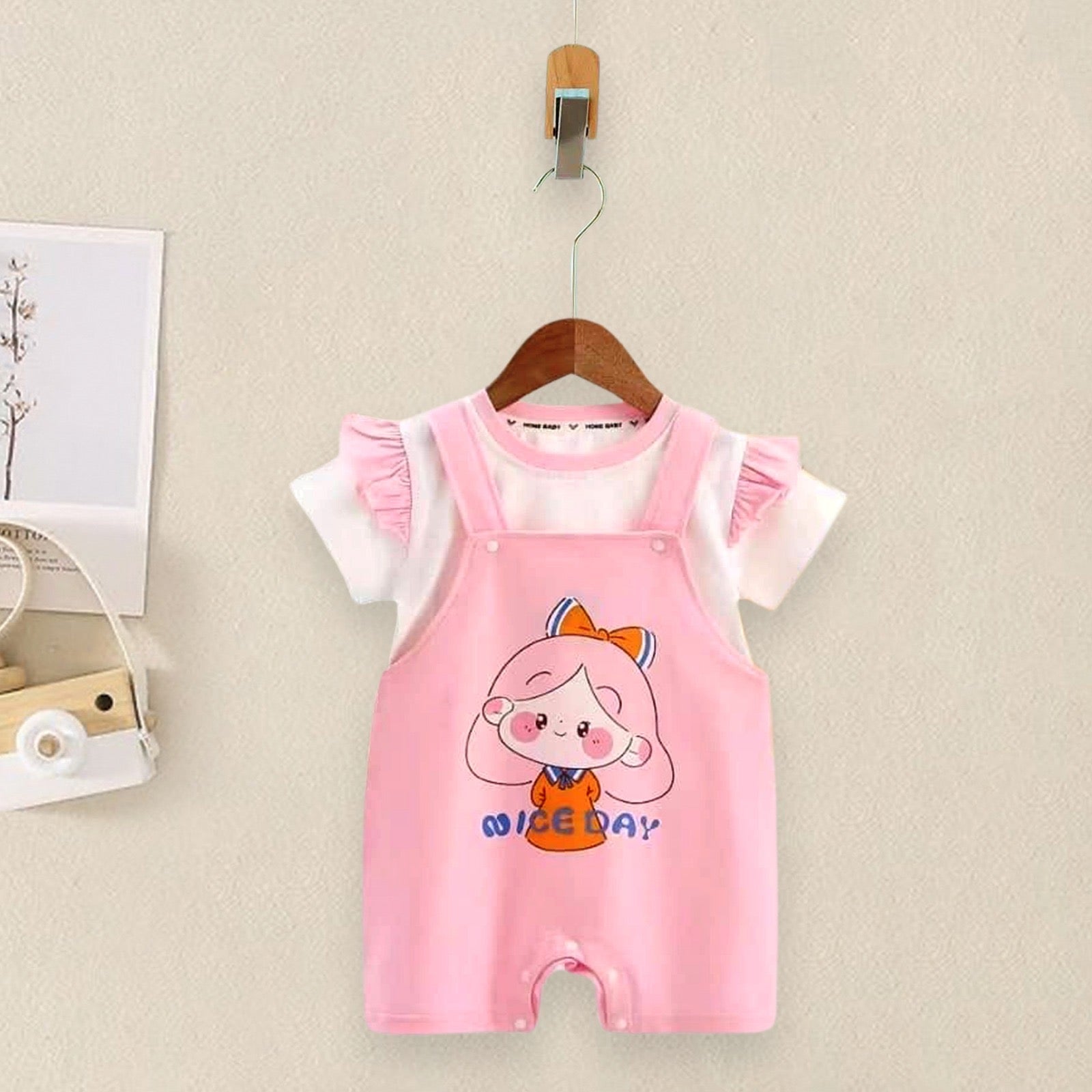 unisex Ruffle Sleeve T-shirt & Dungaree Set