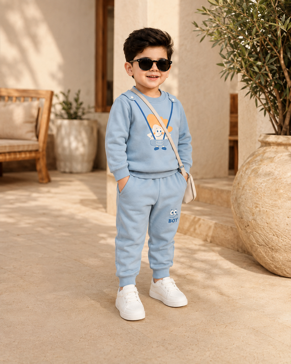 The Little Bunny Boys Winter Co-Ord Set | Soft Sweatshirt & Jogger Outfit