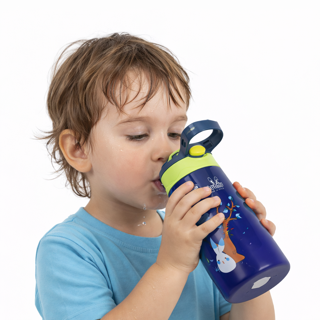 Stainless Steel Kids Sipper Bottle with Flip-Top Lid – Leak-Proof & Travel Friendly