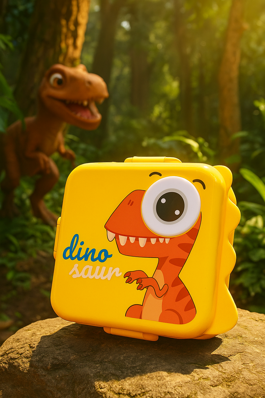 Cute Cartoon Dinosaur Lunch Box for Kids – 1190ml Stainless Steel, Leakproof & Portable