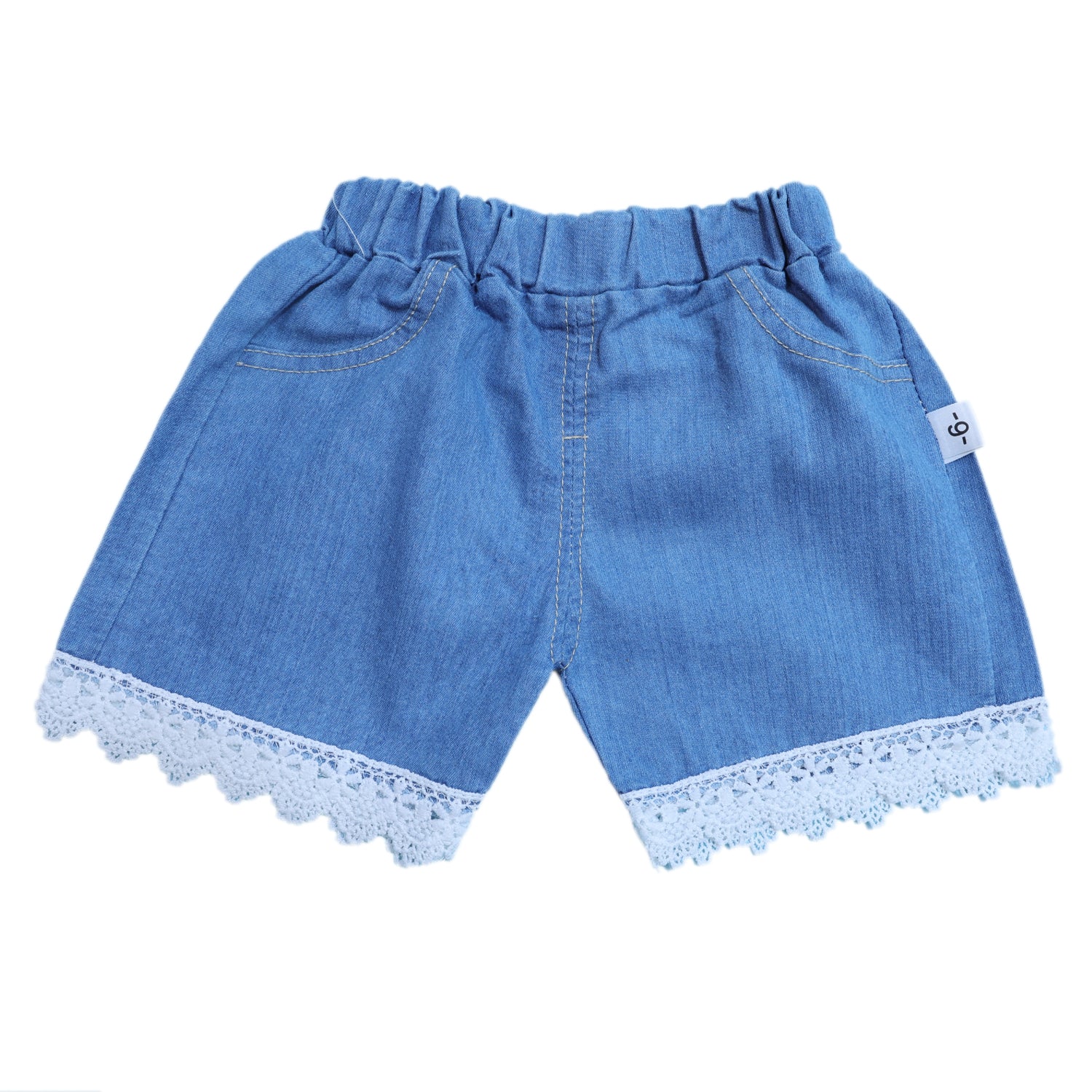 Girls Summer Shorts Set with Buttoned Collar