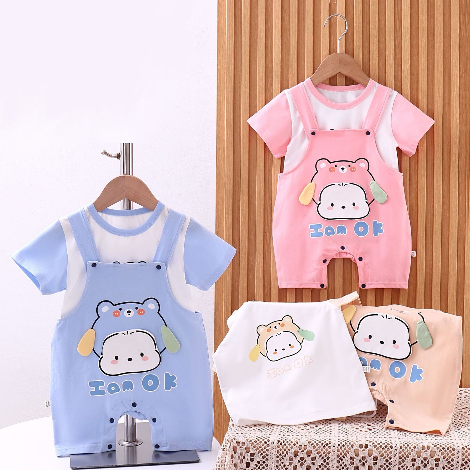 Baby Applique Cotton Dungaree & T-shirt