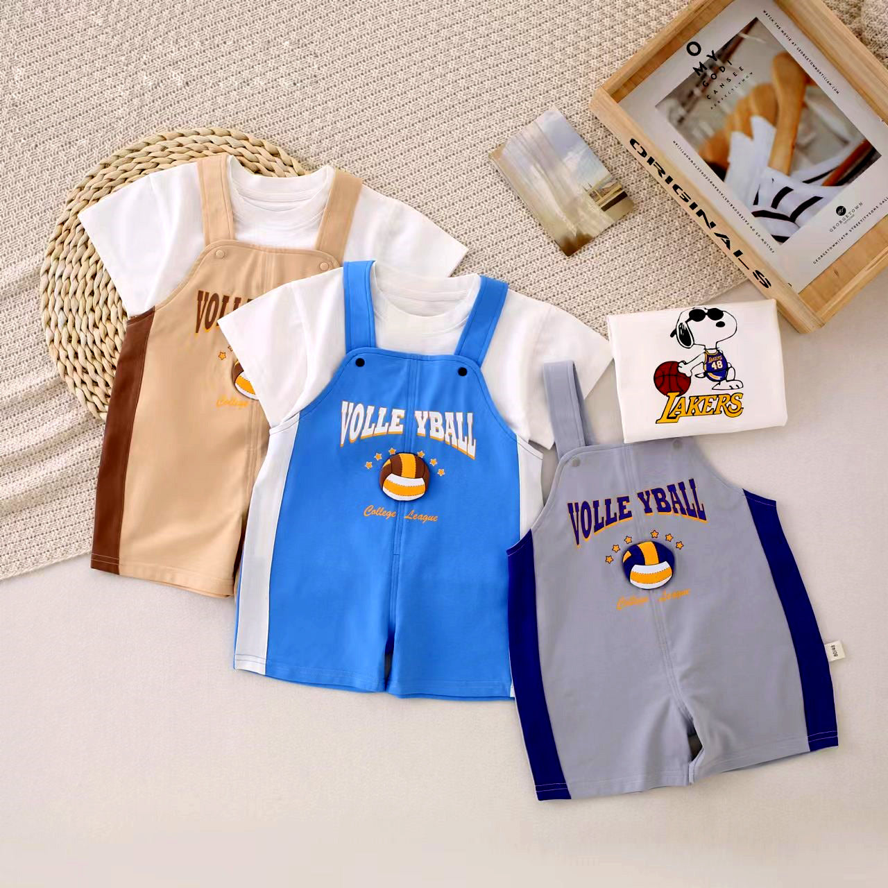 Sporty Vibrant Cotton T-shirt & Dungaree
