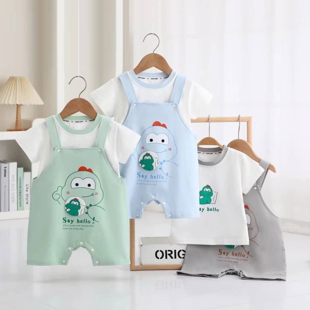Dino T-shirt & Dungaree Set