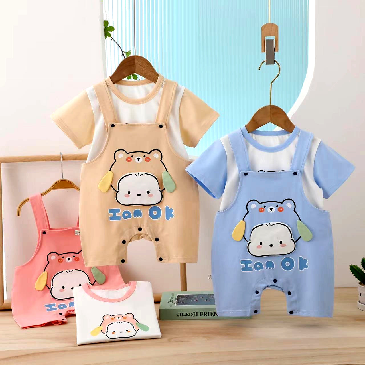 Baby Applique Cotton Dungaree & T-shirt