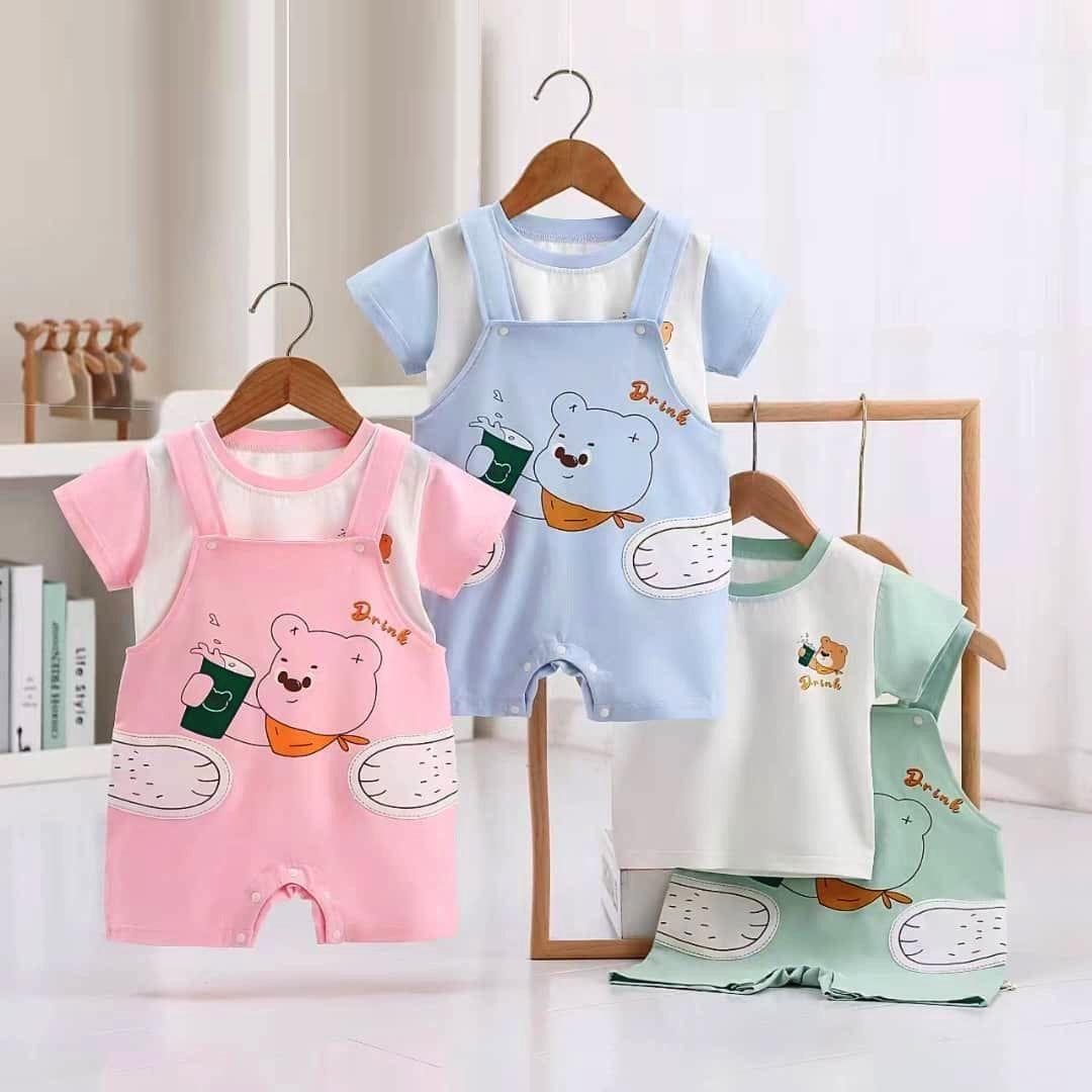 Baby Bear Cotton T-shirt & Dungaree
