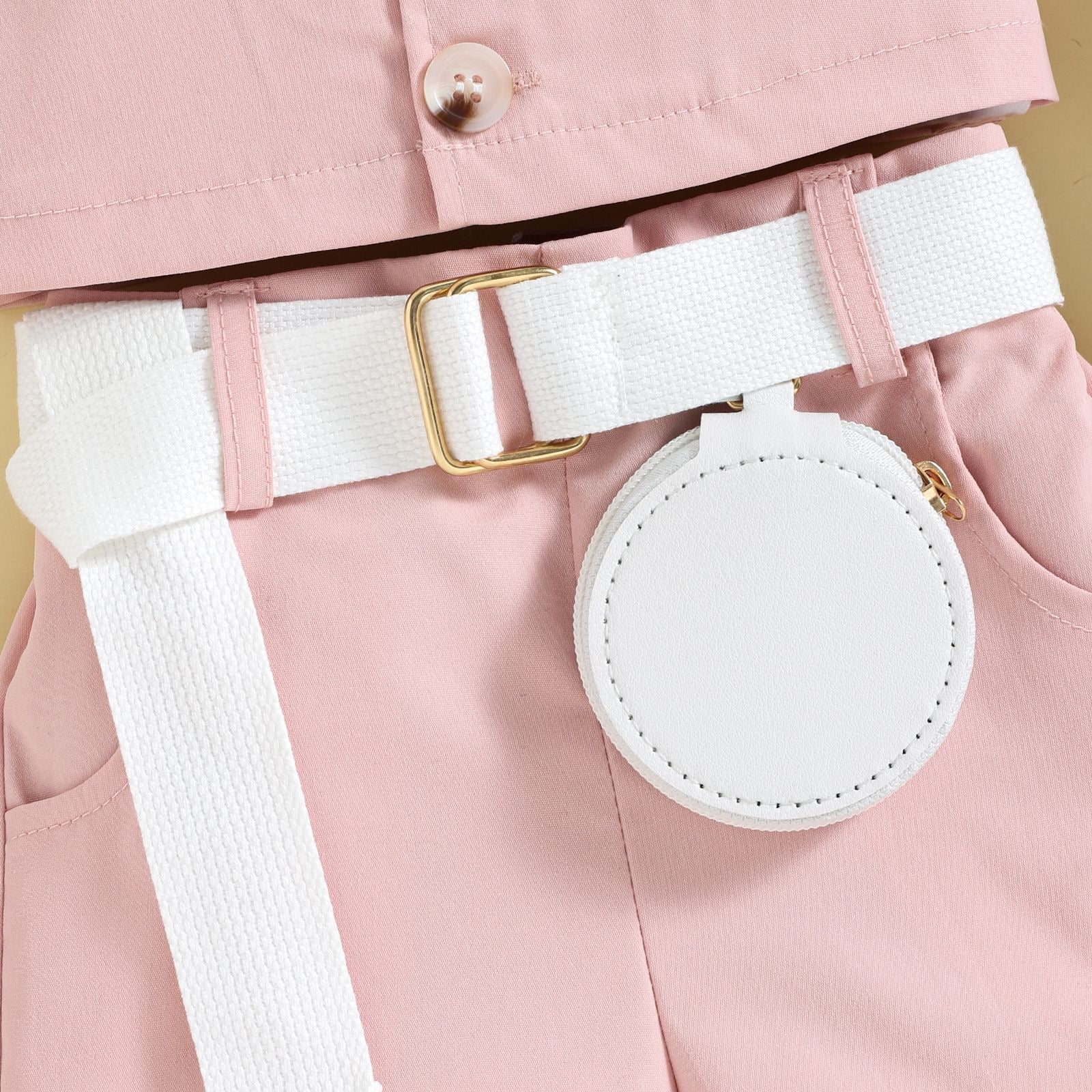 Girls Shirt & Shorts Set with Belt