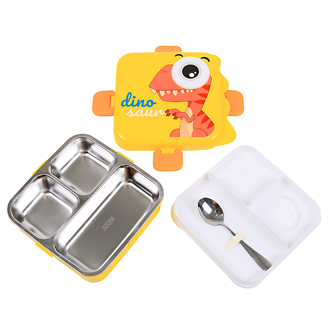 Cute Cartoon Dinosaur Lunch Box for Kids – 1190ml Stainless Steel, Leakproof & Portable