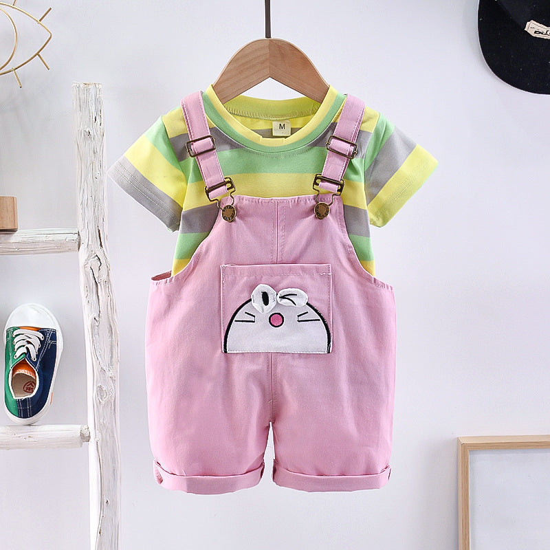 Dungaree with Doraemon patch