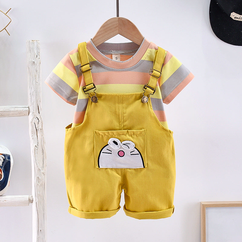 Dungaree with Doraemon patch